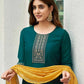 Silk Blend Embroidery Straight Kurta with Pant & Dupatta