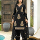 Cotton Embroidered V-Neck Straight Kurta with Pant & Dupatta