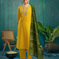 Cotton Blend Embroidery and Lace Straight Kurta with Pant & Dupatta