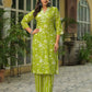 Cotton Printed Straight Kurta with Pant & Dupatta