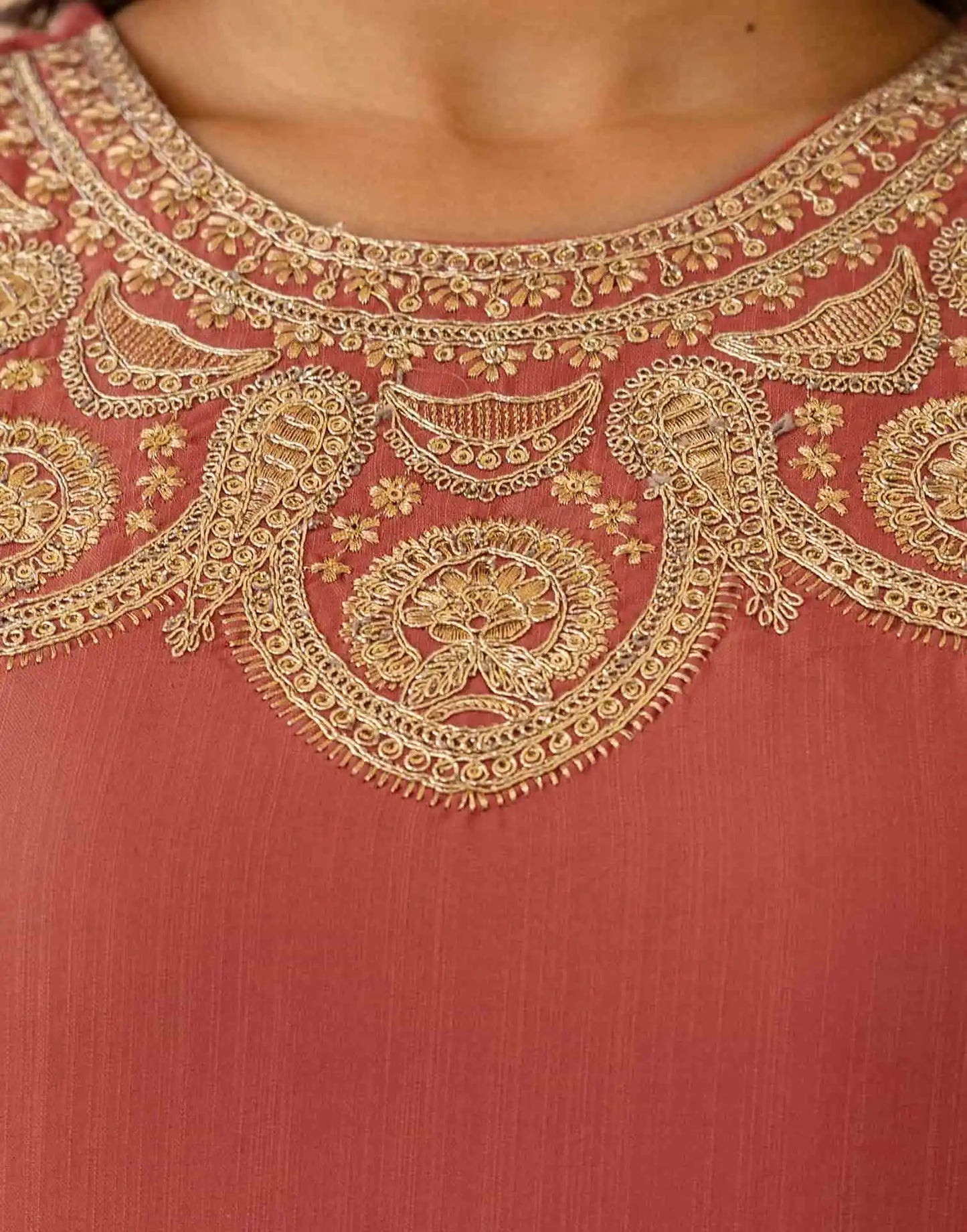 Cotton Blend Sequence, Embroidery and Lace Straight Kurta with Pant & Dupatta