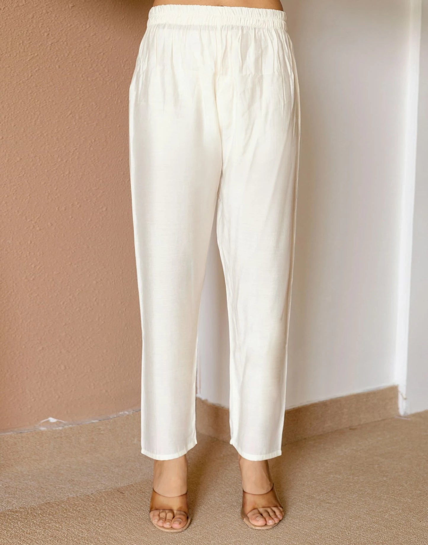 White Silk Embroidered Straight Kurta Set with Pant & Dupatta for Women Casual & Daily Wear under 1299