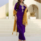 Affordable Purple Silk Embroidered Straight Kurta Set under 1299