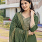 Silk Blend Weaving and Lace Straight Kurta with Pant & Dupatta