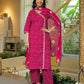 Cotton Printed Straight Kurta with Pant & Dupatta