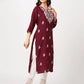 Cotton Embroidered Straight Kurti