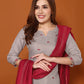 Embroidered Cotton Kurta Set with Dupatta under 999 V-Neck Kurti Set