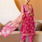 Pink Organza Printed Straight Kurta Set with Pant and Dupatta under 1299 