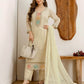 Beige Georgette Embroidered Kurta Set with Pant & Dupatta