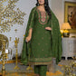 Silk Straight Embroidery Round Neck Kurta with Pant & Dupatta