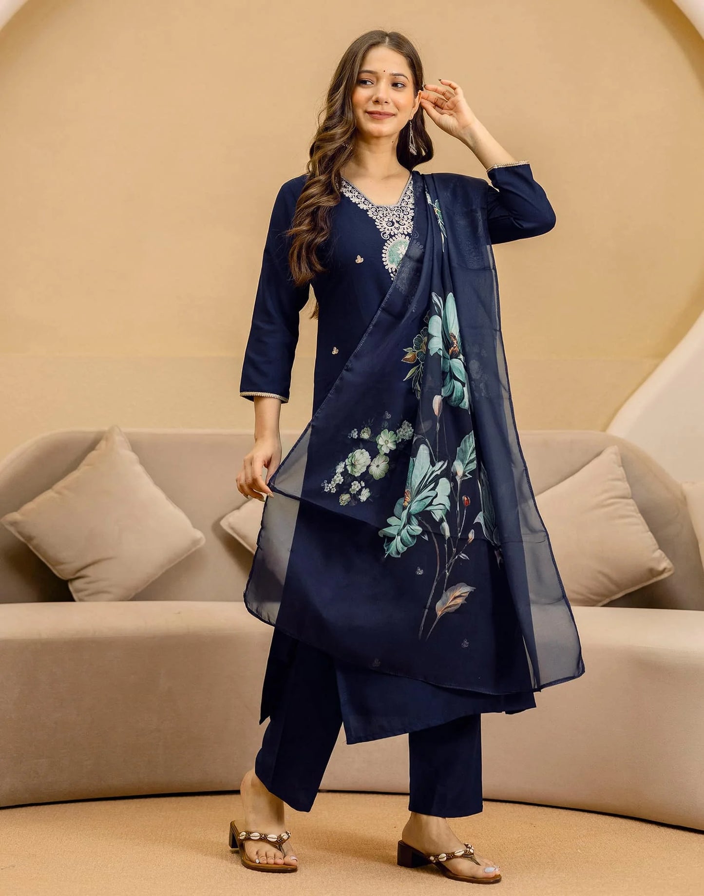 affordable v neck kurta set for women by skylee 