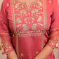 Pink Silk Embroidered Straight Kurta Set with Pant & Dupatta for Women under 1299 