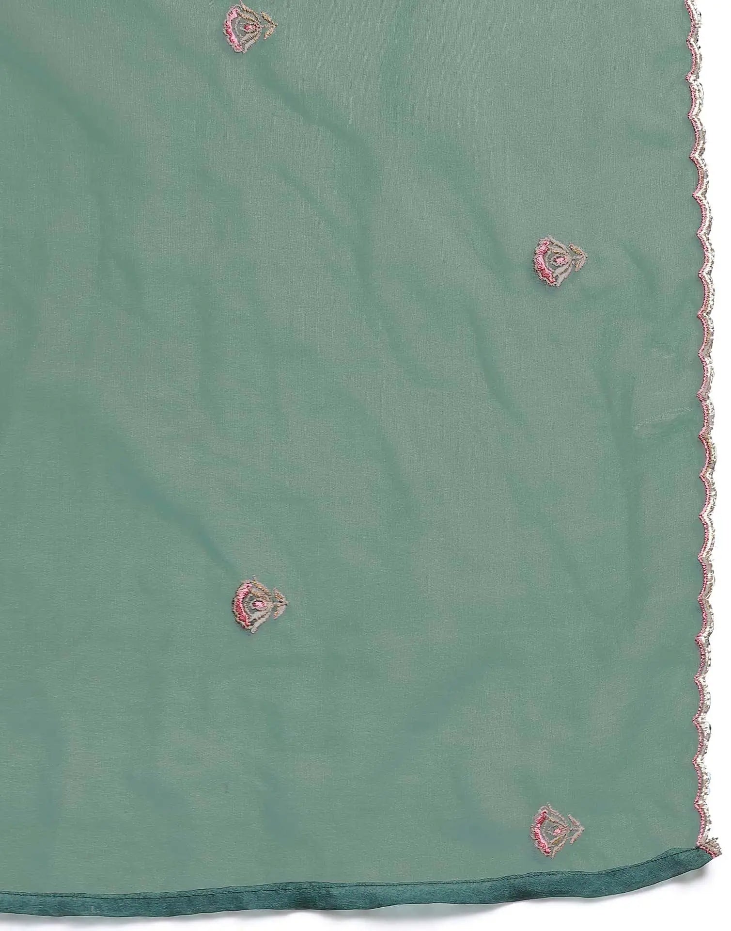 Affordable Dark Green Velvet Kurta Set with dupatta 