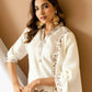 White Silk Embroidered Straight Kurta Set with Pant & Dupatta for Women Casual & Daily Wear under 1299