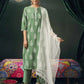 Silk Blend Printed Straight Kurta with Pant & Dupatta