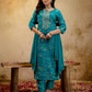 Affordable Blue Cotton Printed Straight Kurta Set with Pant & Dupatta under 999