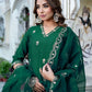 Silk Blend Embroidered Straight Kurta with Pant & Dupatta