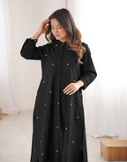 Skylee Cotton Embroidered Mandarin Collar Co-ord Set For Woman
