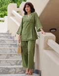 Skylee Cotton Embroidered V-Neck Co-ord Set For Woman