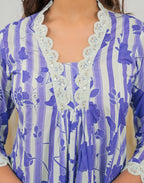 Skylee Cotton Printed Square Neck Co-ord Set For Woman