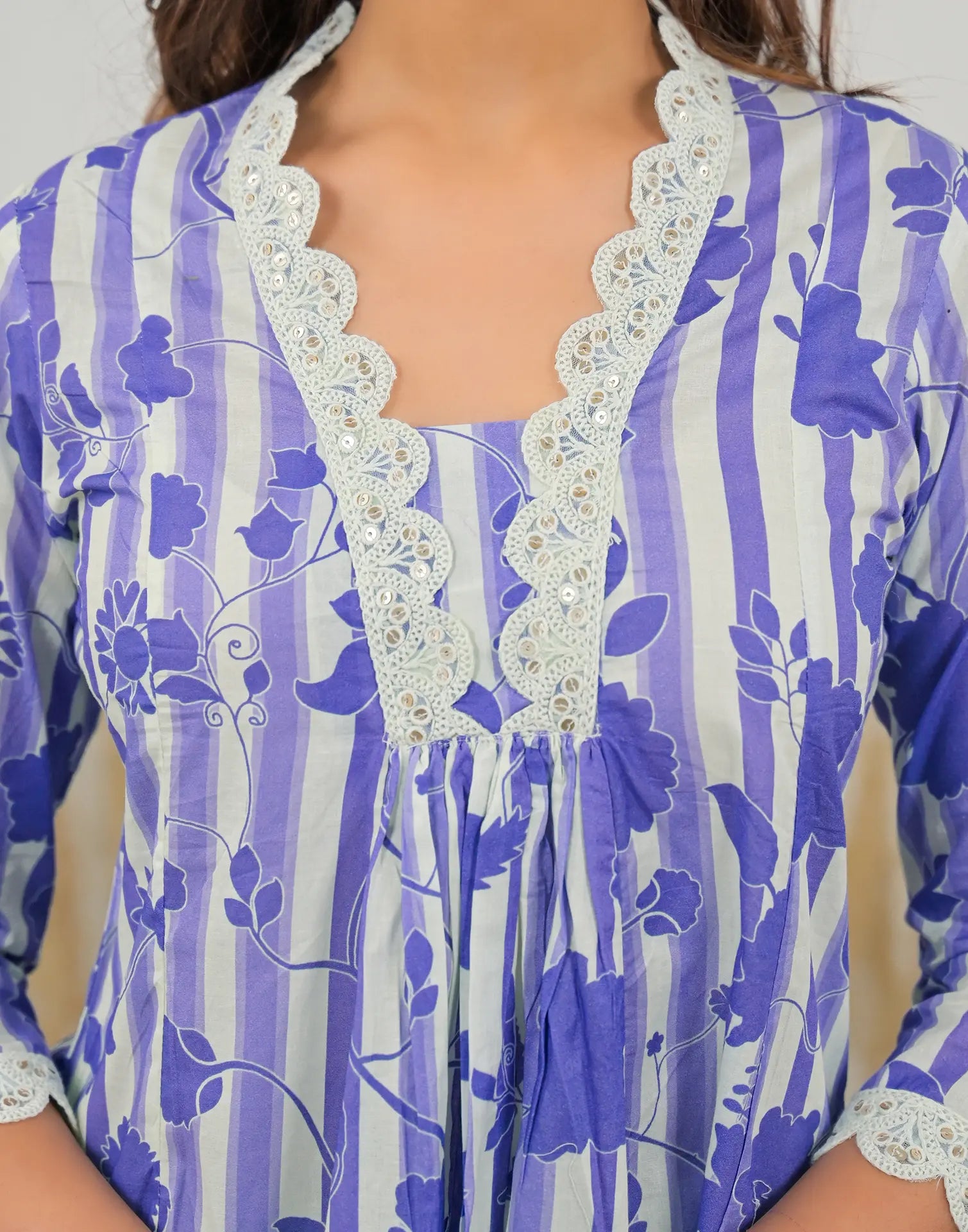 Skylee Cotton Printed Square Neck Co-ord Set For Woman