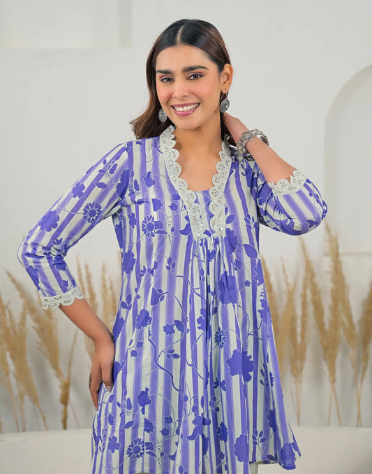 Cotton Printed Square Neck Co-ord Set
