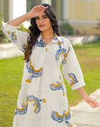 Skylee Cotton Printed V-Neck Co-ord Set For Woman
