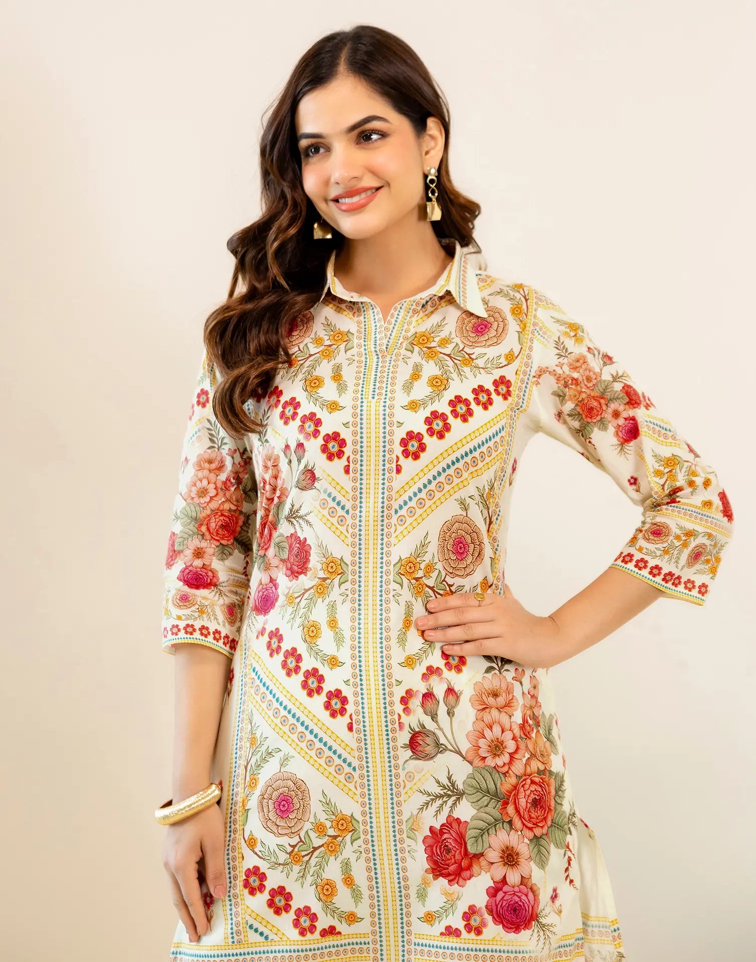 Skylee Viscose Floral Print Spread Neck Co-ord Set For Woman