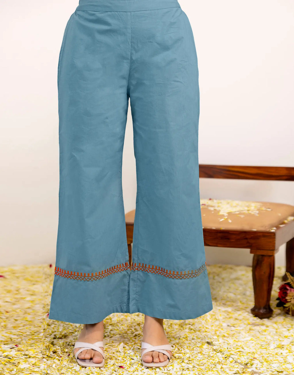 Skylee Viscose Embroidered Spread Neck Co-ord Set For Woman