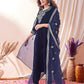 Velvet Embroidery Straight Kurta with Pant & Dupatta