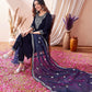 Velvet Embroidery Straight Kurta with Pant & Dupatta