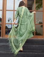 Rayon Plain Straight 3 Piece Kurta Set