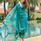 Silk Blend Foil Print and Lace Straight Kurta with Pant & Dupatta
