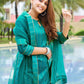 Silk Blend Foil Print and Lace Straight Kurta with Pant & Dupatta