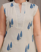 Skylee Cotton Printed Mandarin Collar Co-ord Set For Woman