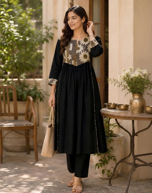 Pure Cotton Printed Round Neck Co-ords Set