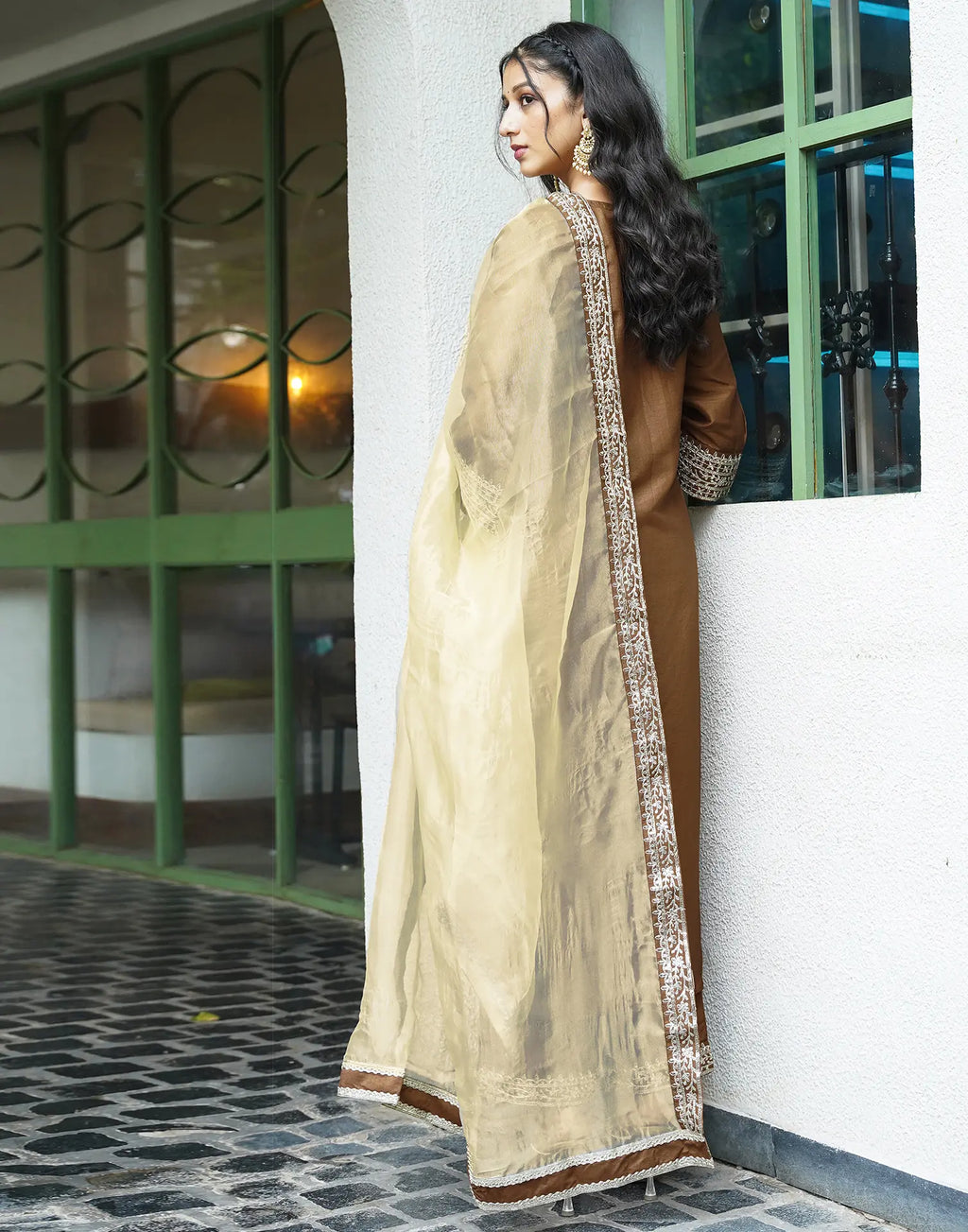 Silk Blend Embroidered Straight 3 Piece Kurta Set