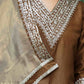 Silk Blend Sequins Embroidery Lace Straight Kurta with Pant & Dupatta