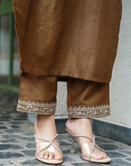Silk Blend Embroidered Straight 3 Piece Kurta Set