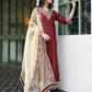 Silk Blend Sequins Embroidery Lace Straight Kurta with Pant & Dupatta