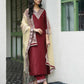 Silk Blend Sequins Embroidery Lace Straight Kurta with Pant & Dupatta