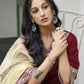 Silk Blend Sequins Embroidery Lace Straight Kurta with Pant & Dupatta