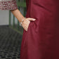 Silk Blend Sequins Embroidery Lace Straight Kurta with Pant & Dupatta