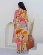 Skylee Cotton Printed Mandarin Collar Co-ord Set For Woman