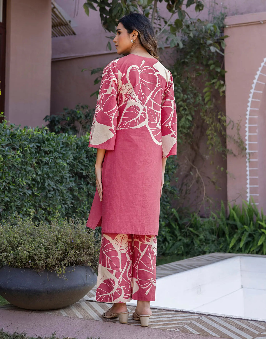 Skylee Cotton Printed Round Neck Co-ord Set For Woman