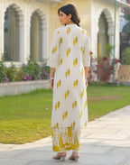 Skylee Cotton Printed Mandarin Collar Co-ord Set For Woman