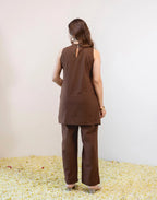 Skylee Cotton Embroidered Round Neck Co-ord Set For Woman