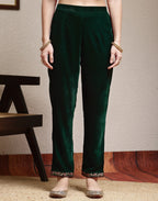 Velvet Embroidered Straight 3 Piece Kurta Set