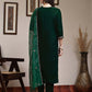 Velvet Dyed and Embroidery Straight Kurta with Pant & Dupatta