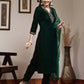 Velvet Dyed and Embroidery Straight Kurta with Pant & Dupatta